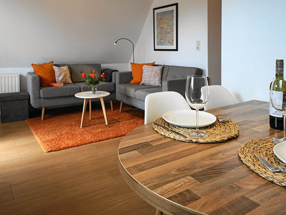 Ferienwohnung Wohnzimmer Ringelblume Wyk auf Föhr