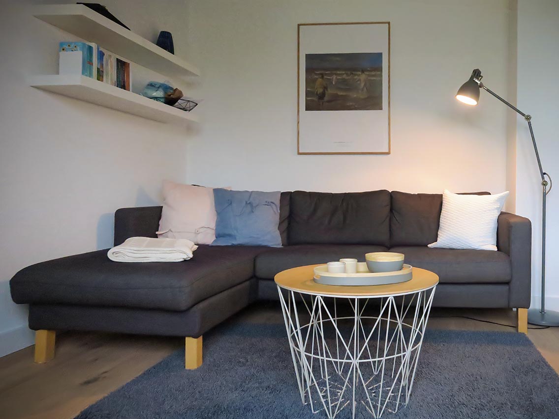 Haus Wolfgarten Wohnzimmer Ferien auf Föhr Glockenblume Wyk